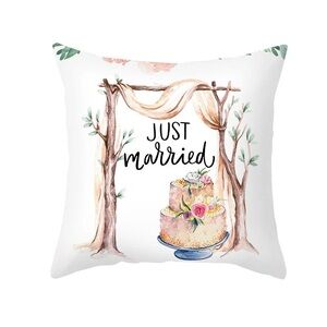 Just Married Decorative Pillow Cover